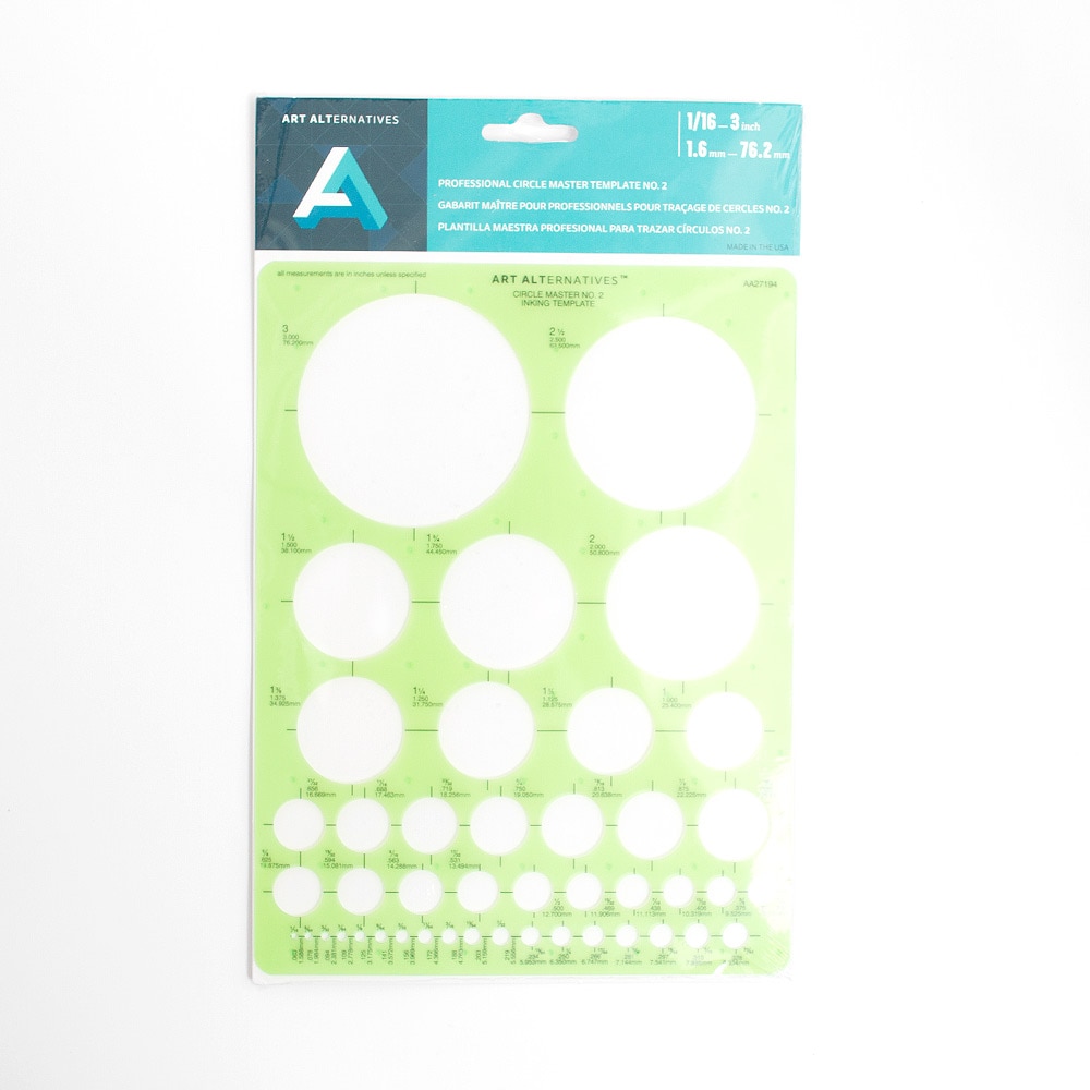 Art Alternatives, Triangles, Scales & Tools, Plastic, Art & School, Template, Circle, Master, Inking Edge, 128025